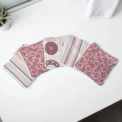 Afrosteff Abschminkpads rosa, Kosmetikpads 5-er Pack, waschbar