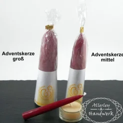 Allerley Handwerk Adventskerzen mittel ● 100% Bienenwachs ● handgezogen ● 15 x 3,5 cm