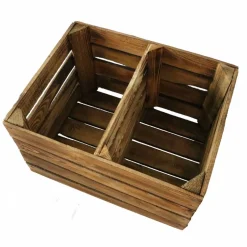 Kisten & Boxen^Timbert ALTE OBSTKISTE Geflammt mit Zwischenbrett Holzkiste Apfelkiste Mittelbrett Vintage Wandregal Holz Regalboden Rustikal Deko Shabby Schuhregal