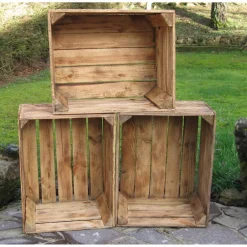 Kisten & Boxen^Timbert ALTE Rustikale OBSTKISTEN geflammte Apfelkisten Vintage Holzkisten Weinkisten aus dem Alten Land zum dekorieren Hochzeit