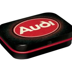 Antik und Kultiges Audi Pillendose klein – Stylische Dose mit Pfefferminzdragees aus Stahlblech