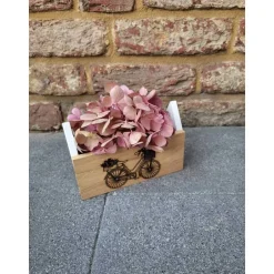 Online made by lamomama Aufbewahrungskästchen* Blumenübertopf * Holz * Keraflotthäuschen * Blumenfahrradmotiv