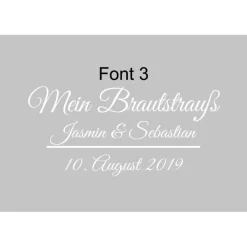 ANNKAR Aufkleber für Bilderrahmen / Mein Brautstrauß mit Hochzeitsdatum und Namen / personalisierbar in weißer