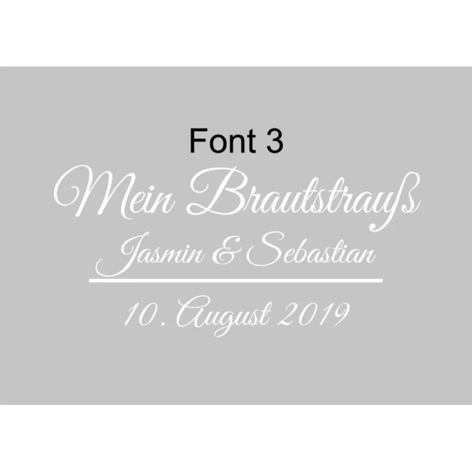 ANNKAR Aufkleber für Bilderrahmen / Mein Brautstrauß mit Hochzeitsdatum und Namen / personalisierbar in weißer
