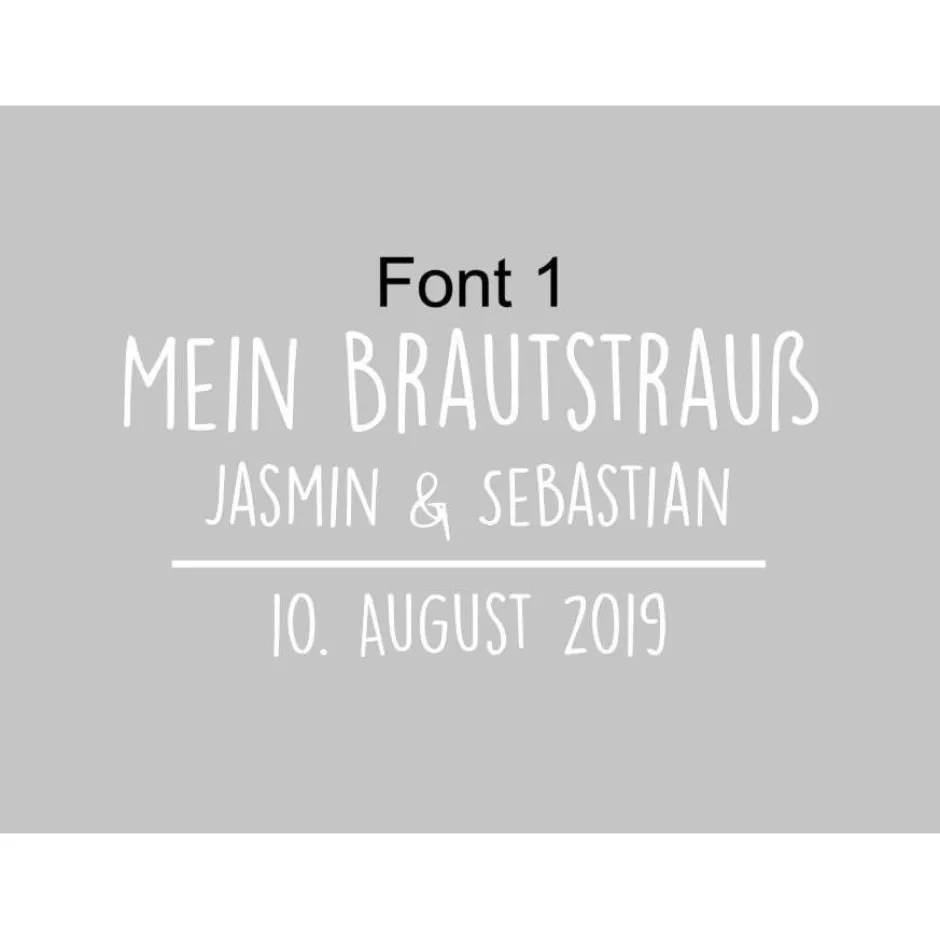 ANNKAR Aufkleber für Bilderrahmen / Mein Brautstrauß mit Hochzeitsdatum und Namen / personalisierbar in weißer