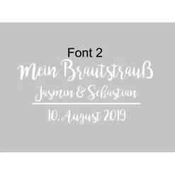 ANNKAR Aufkleber für Bilderrahmen / Mein Brautstrauß mit Hochzeitsdatum und Namen / personalisierbar in weißer
