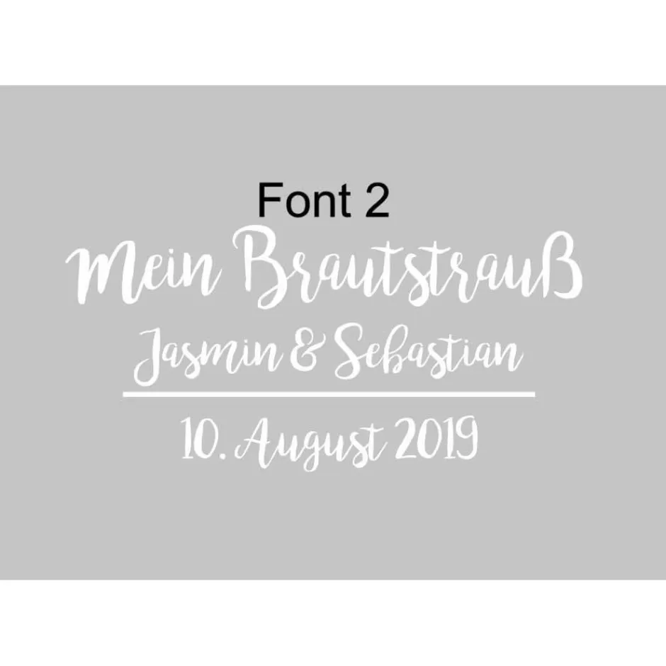 ANNKAR Aufkleber für Bilderrahmen / Mein Brautstrauß mit Hochzeitsdatum und Namen / personalisierbar in weißer