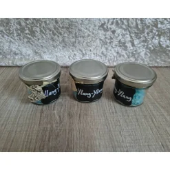 Badesalz^Kleine Wohlfühlmanufaktur Badesalz handgemacht, Ylang-Ylang, mediterranes Meersalz im Glas mit Birkenherz