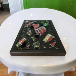 Bilderrahmen^Framepox Beluga Hunting Vodka Wandbild • Epoxidharz & Broken Glass Upcycling Kunst