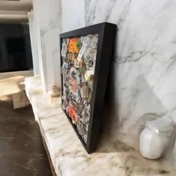 Bilderrahmen^Framepox Belvedere Vodka Wandbild – Broken Bottle Art mit Epoxidharz • Luxus Upcycled Wandkunst • Bar Deko & Geschenk für Home Ba
