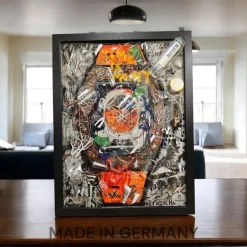 Bilderrahmen^Framepox Belvedere Vodka Wandbild – Broken Bottle Art mit Epoxidharz • Luxus Upcycled Wandkunst • Bar Deko & Geschenk für Home Ba