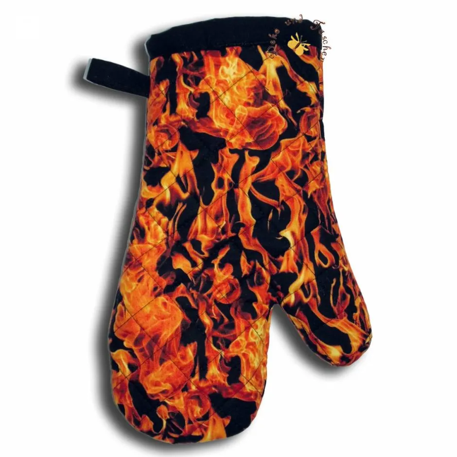 Grillzubehör^Deko und Taschen Bestickte Ofenhandschuhe Stoffe Flammen Motorräder Bierbrauen Grillhandschuhe Topfhandschuhe Topflappen Männergeschenke