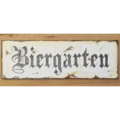 Best Wendelien Shop Biergarten Keramikschild Vintage 10x30cm – Handgemalte Fliese im Retro-Look