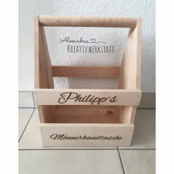 AlexandrasKreativwerkstatt Bierträger, Männerhandtasche, Geschenk, Biertrinker, Flaschenträger