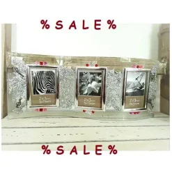 Best Tinas Schmucktruhe Bilderrahmen, Fotorahmen, Glas, verziert, 29x12cm, Bilder 5x7,5 cm, SALE