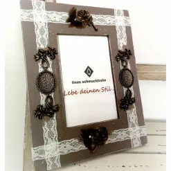 Best Tinas Schmucktruhe Bilderrahmen, Fotorahmen, Holz, Vintage-Stil, reich verziert, einzigartig, für Fotos 10x15 cm