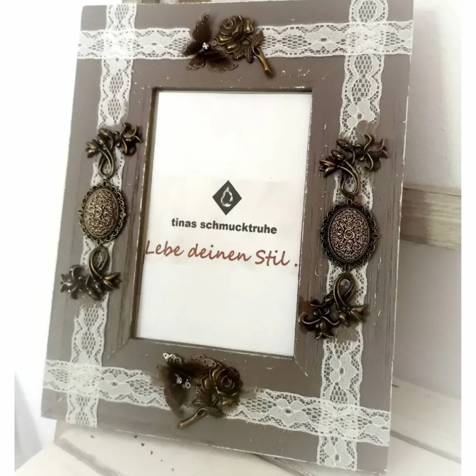 Best Tinas Schmucktruhe Bilderrahmen, Fotorahmen, Holz, Vintage-Stil, reich verziert, einzigartig, für Fotos 10x15 cm