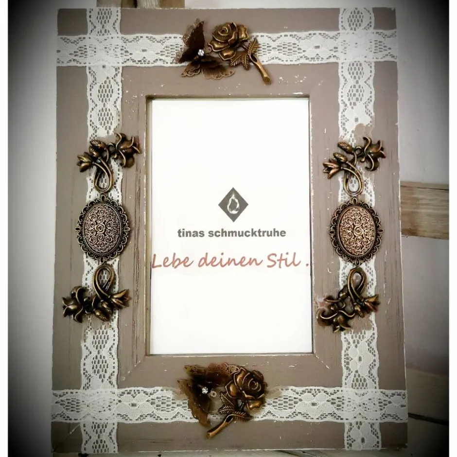 Best Tinas Schmucktruhe Bilderrahmen, Fotorahmen, Holz, Vintage-Stil, reich verziert, einzigartig, für Fotos 10x15 cm
