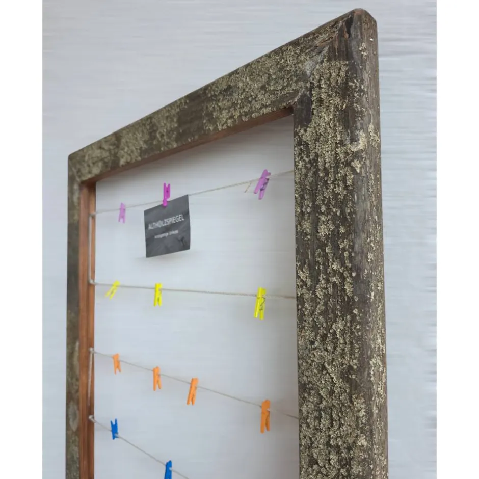 Altholzspiegel Bilderrahmen 45x60 Holz Altholz alte Bohlen Loftausführung Altholzbilderrahmen mit Schnur Hochzeit Geschenk Geburt