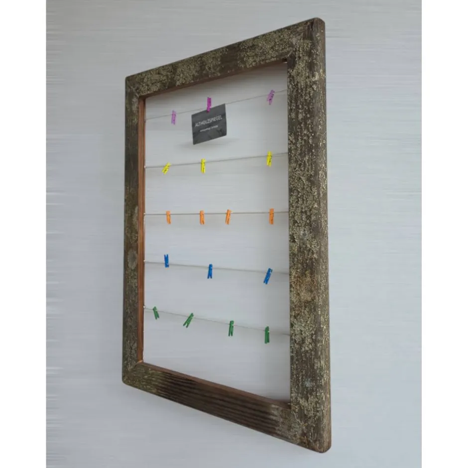 Altholzspiegel Bilderrahmen 45x60 Holz Altholz alte Bohlen Loftausführung Altholzbilderrahmen mit Schnur Hochzeit Geschenk Geburt