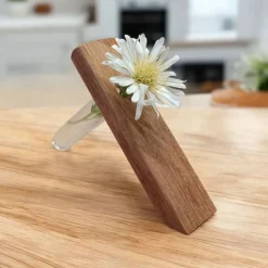 Best Keetjes Küstenmanufaktur Blütenfreund – 3 Mini-Vasen aus Holz mit bruchfestem Röhrchen | Handgemacht aus Räuchereiche, Nussbaum, Jatoba, Merbau