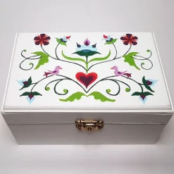 Online dear things Blumen Bauernmalerei + Galaxie Universum + Schatulle Kistchen Holzbox Schmuckkästchen