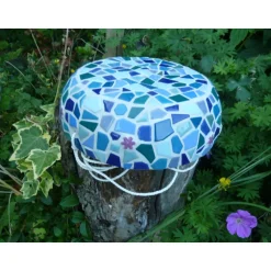 Blumentöpfe^Farbenspiel Blumenampel Mosaikschale zum Hängen bunt Vogeltränke
