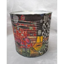 Outlet SOULOUs ART Blumentopf Übertopf Tischeimer Geldgeschenk  Hundertwasser Serviettentechnik