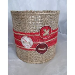 Outlet SOULOUs ART Blumentopf Übertopf Tischeimer Geldgeschenk  ROT Nespresso Kapseln Jute