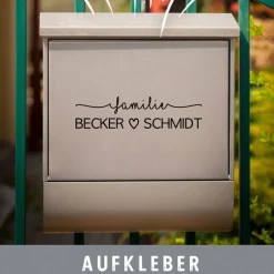 Briefkästen^CatsimoDE Briefkasten Aufkleber personalisiert Name Familie Vinylaufkleber Beschriftung