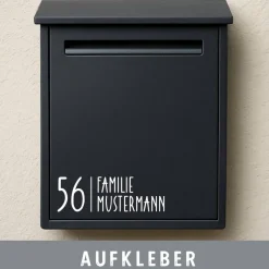Briefkästen^CatsimoDE Briefkasten Aufkleber personalisiert | Modernes Design Familie Name Hausnummer | verschiedene Größen