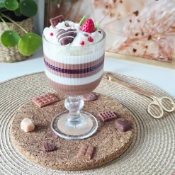 AlisaDeco Dessert-Duftkerze Schokolade, Erdbeere & Vanille | Handgefertigt
