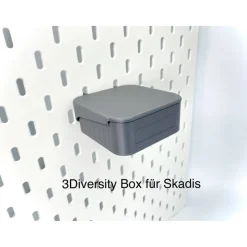 3DVERSUM 3Diversity Box - für Ikea Skadis Lochwände - Independent (To Go Version) - Desktop (Montage unter Tischen)