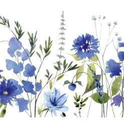 Bordüren^meinBordürenladen ECO Bordüre: Blaue Kornblumen - 20 cm Höhe