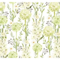 Bordüren^meinBordürenladen ECO Bordüre: Wiesenblumen - Kamille, Levkojen & Pusteblume - 20 cm Höhe