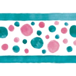 Bordüren^meinBordürenladen ECO Kinderbordüre: Aquarell Dots - Nr.1 - mehrfarbig - 10 cm Höhe