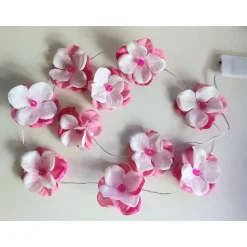 Clearance es-schmuckdesign 10er Feenlichter Blumenlichterkette Kirschblüte in Pink und Weiß