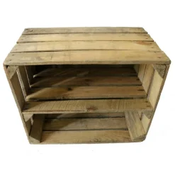 Kisten & Boxen^Timbert 2er Set ALTE OBSTKISTE mit Zwischenbrett Holzkiste in NATUR Apfelkiste Mittelbrett Vintage Wandregal Holz Rustikal Deko