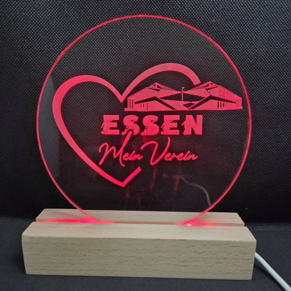 Best CreaLight and more Essen LED-Lampe mit rundem Acrylmotiv (auch separat) mit Fußballstadion deines Lieblingsvereins