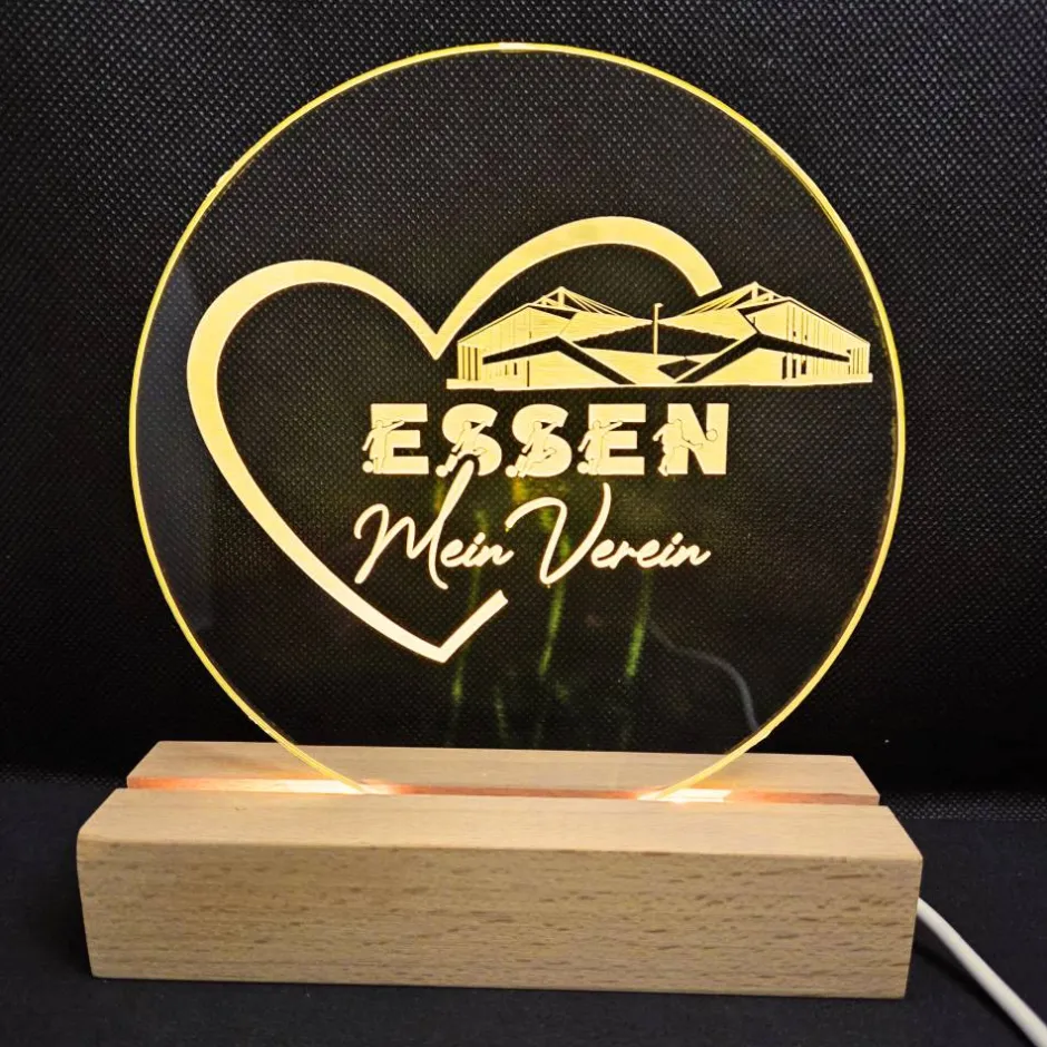 Best CreaLight and more Essen LED-Lampe mit rundem Acrylmotiv (auch separat) mit Fußballstadion deines Lieblingsvereins