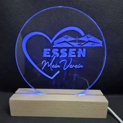 Best CreaLight and more Essen LED-Lampe mit rundem Acrylmotiv (auch separat) mit Fußballstadion deines Lieblingsvereins