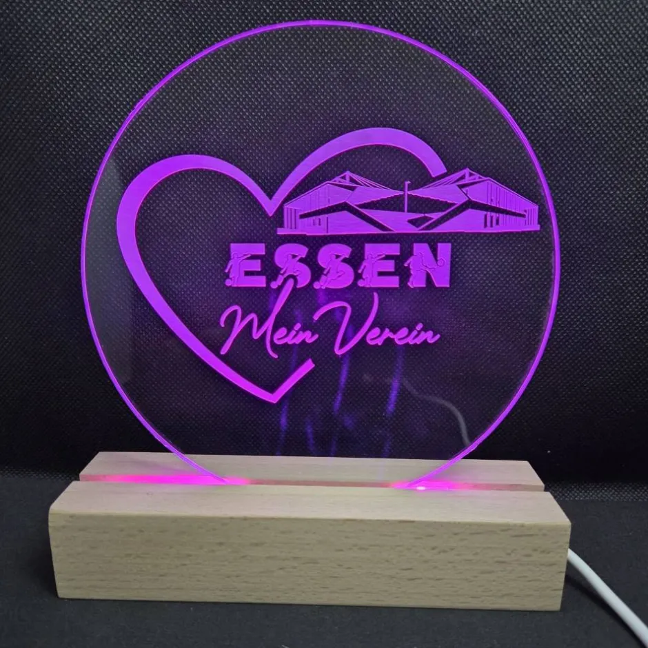 Best CreaLight and more Essen LED-Lampe mit rundem Acrylmotiv (auch separat) mit Fußballstadion deines Lieblingsvereins