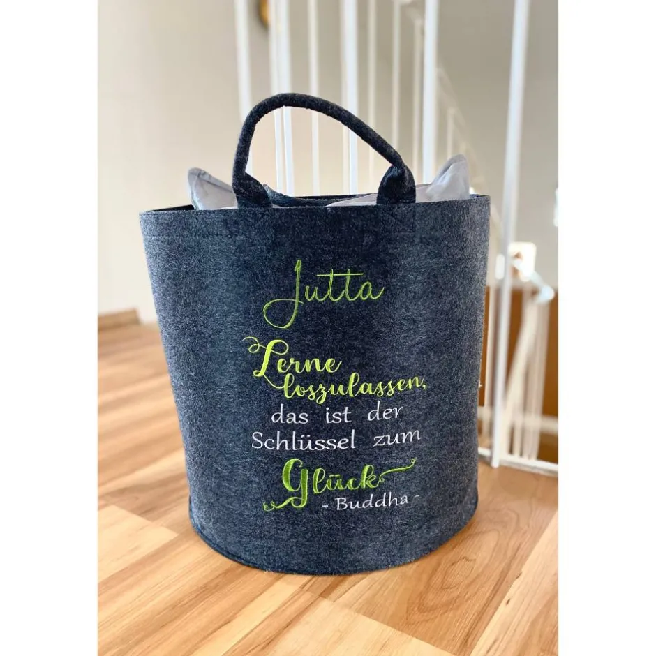 Clearance Micha-myshop Filzkorb ,Gr.L,personalisierte Geschenke, Aufbewahrung, Wäschekorb, Spielzeugaufbewahrung
