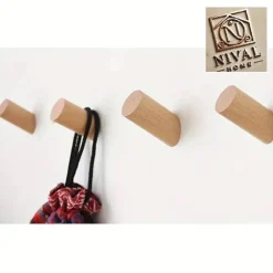 Discount Nival Home Garderobenhaken Wandhaken Holzhaken Wand Haken Kleiderhaken  Rund