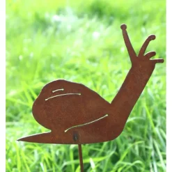 Best DeinMaterial Gartenstecker Schnecke Edelrost