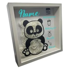 Bilderrahmen^baby name for u Geburtsrahmen 3 D Rosenrahmen Panda personalisiert Geburt Taufe Geschenk