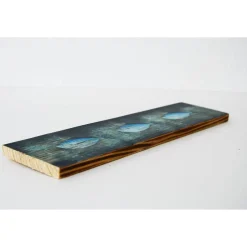Best BildArt Geflammtes Weinkistenbrett mit Fisch-Motiv · Handgedrucktes Upcycling Holzbild · Maritime Deko