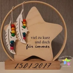 Best FlyingLoveDesign Geschenk für Sternenzwillinge, Ring mit Stern mit Spruch und Namen, Erinnerung an Sternenkind, Geschenk für Sternenelter