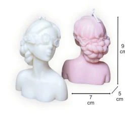 13gramm.store Girl Face Body Hair Flowers Candle | Dekor Blumen Mädchen Gesicht Geschenk Kerze Sojawachs | Handmade, Germany | vegan