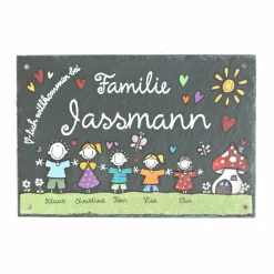 Best Schieferheld handgemachtes Schieferschild Familie, wetterfestes Türschild aus Schiefer, einzigartiges Geschenk zu jedem Anlass
